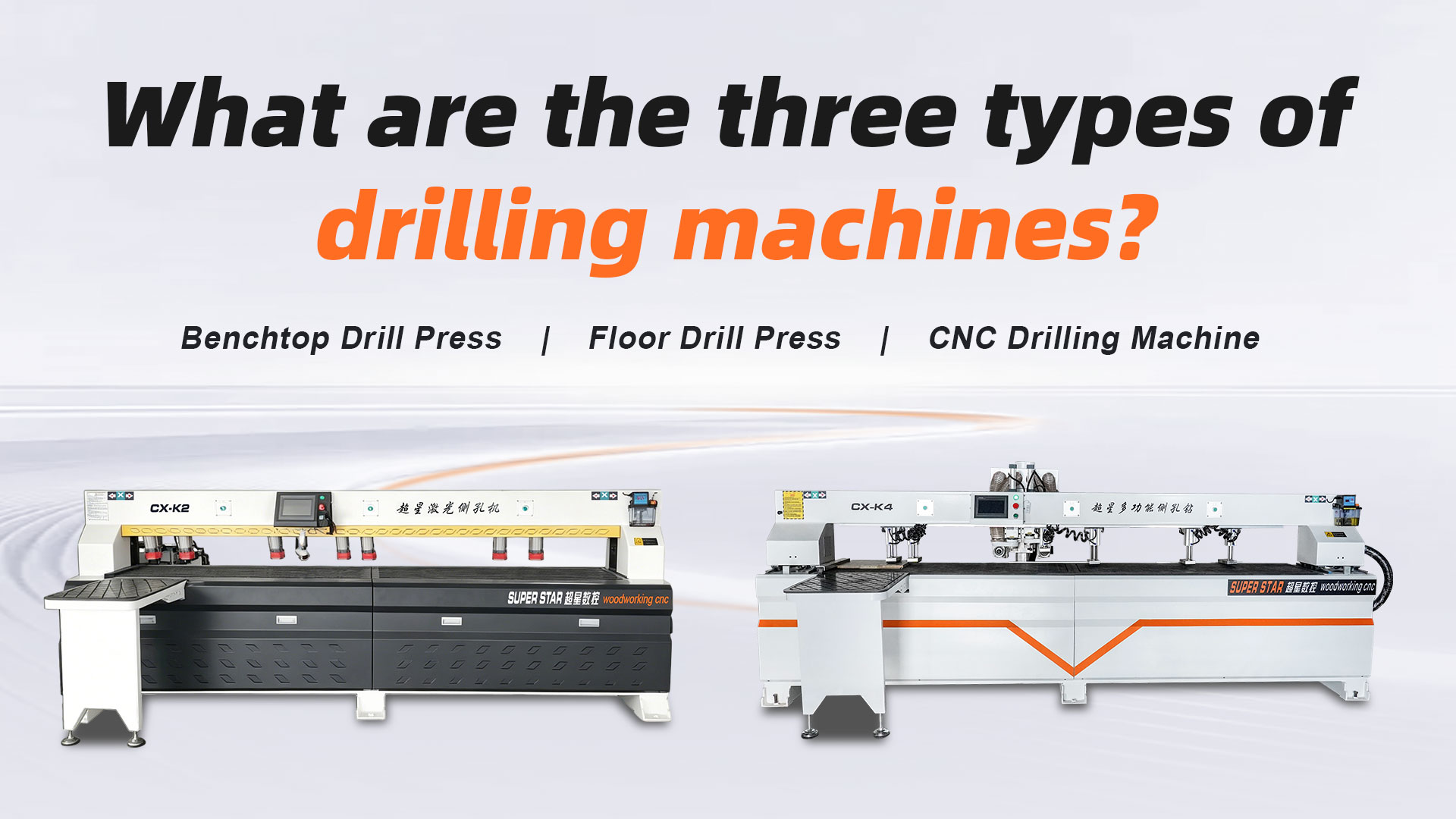 What are the three types of drilling machines?